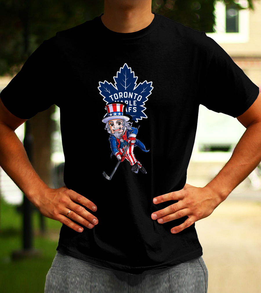 Uncle Sam Toronto Maple Leafs Patriotic Hockey Fans 4Th July T-Shirt