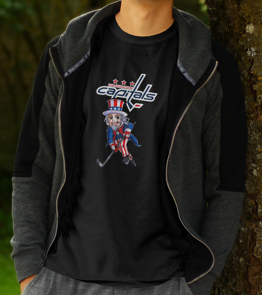 Uncle Sam Washington Capitals Hockey Fans 4Th July Celebration T-Shirt