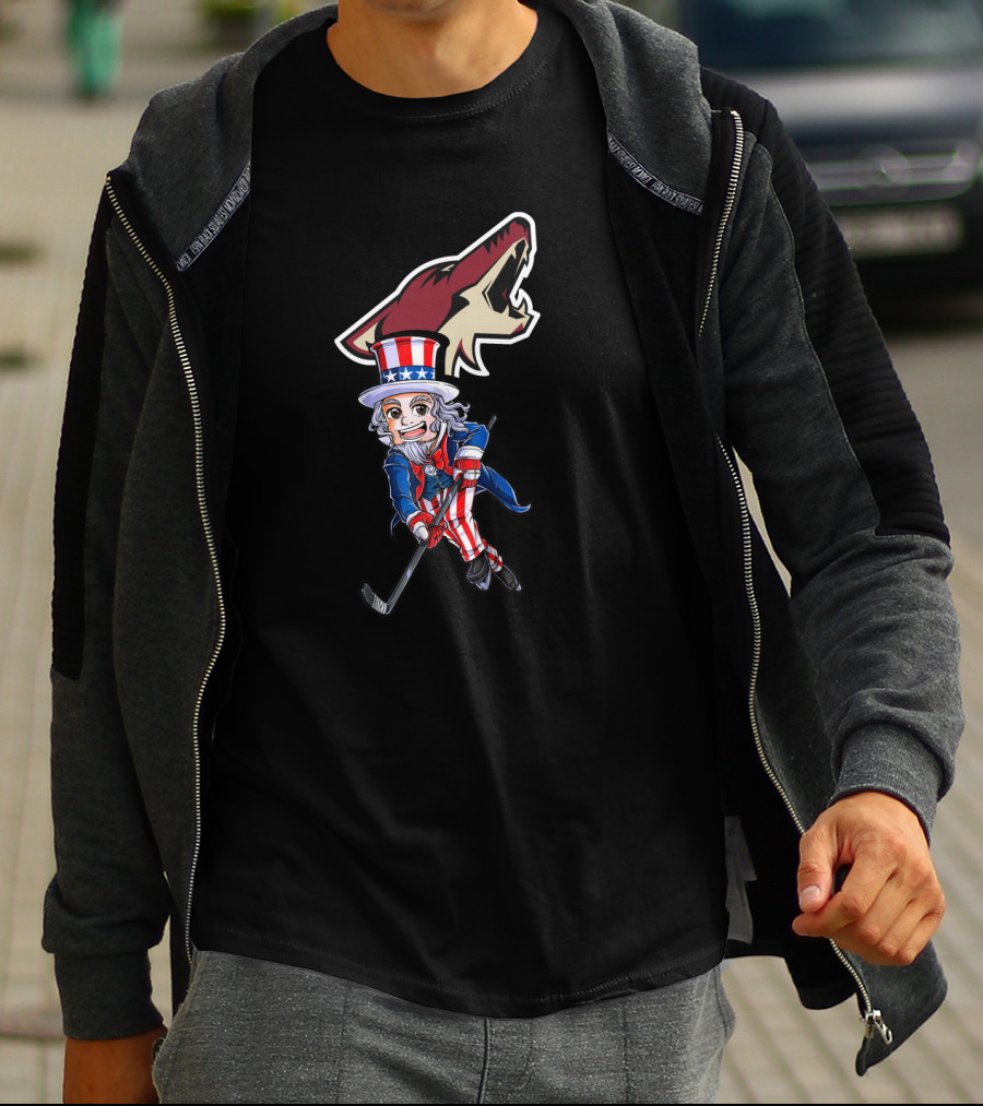 Uncle Sam Arizona Coyotes Hockey Patriotic 4Th Of July Celebration T-Shirt