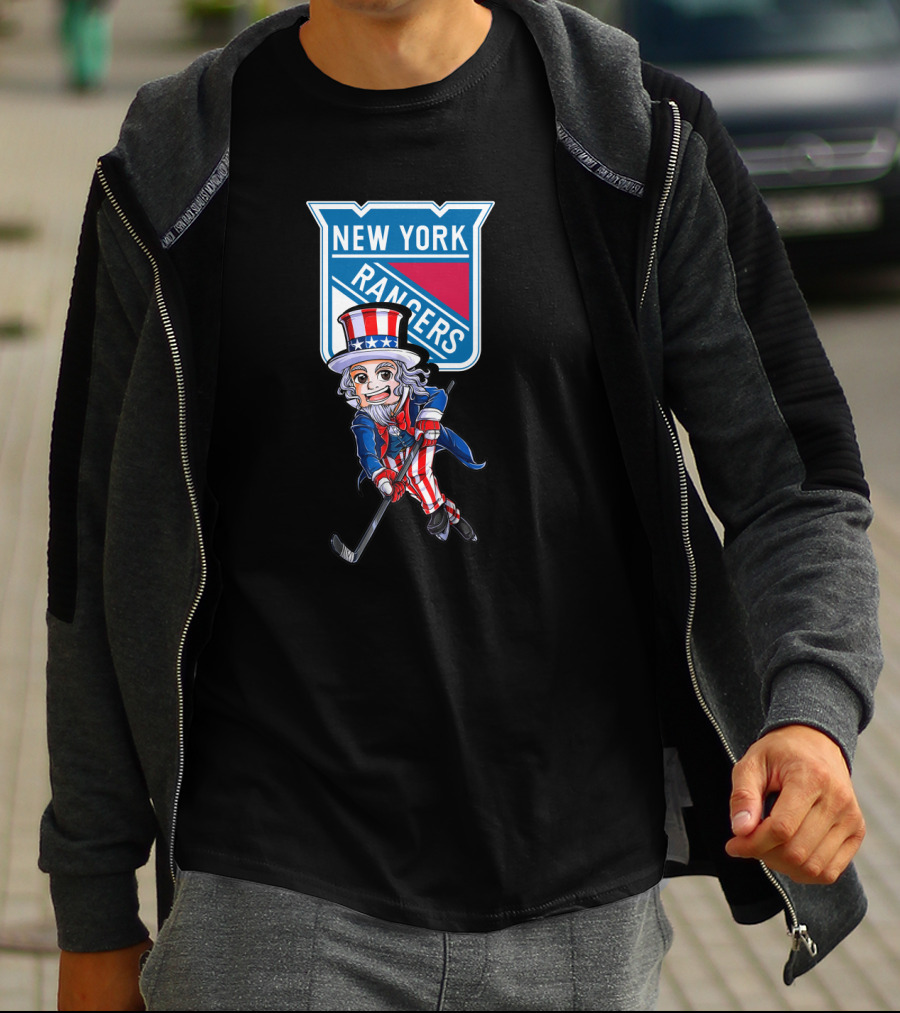Uncle Sam New York Rangers Hockey 4Th Of July Celebration T-Shirt