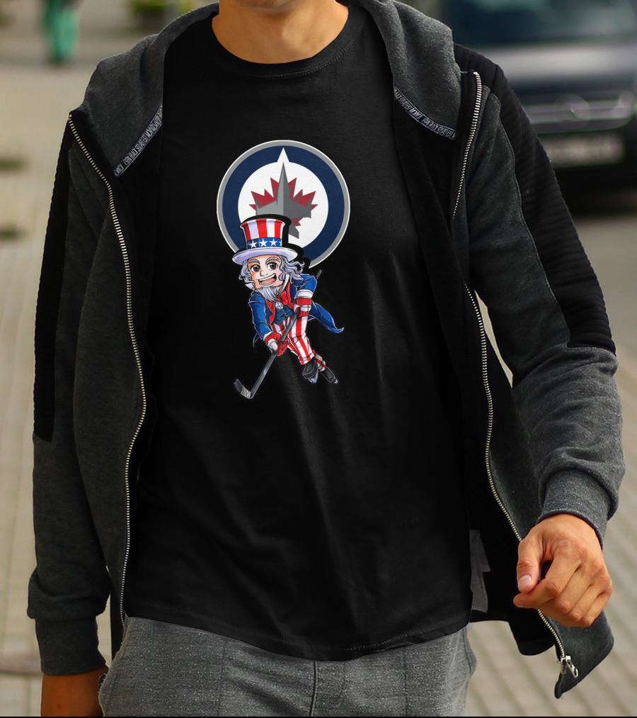 Uncle Sam Hockey Winnipeg Jets Fans 4Th Of July T-Shirt
