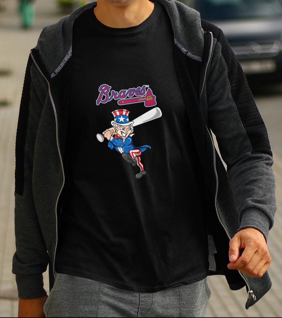 Braves Uncle Sam Patriotic 4Th Of July Baseball T-Shirt
