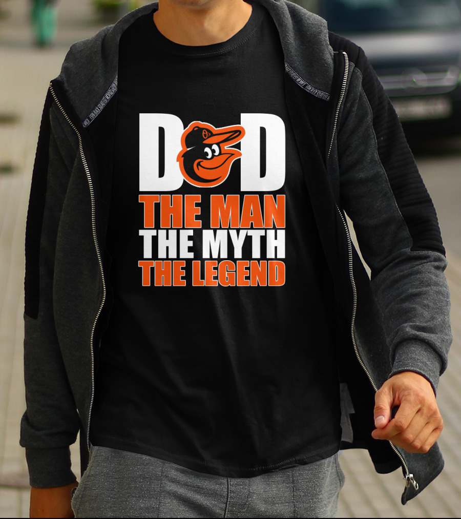 Baltimore Orioles Dad With Iconic Bird Logo The Man The Myth The Legend T-Shirt