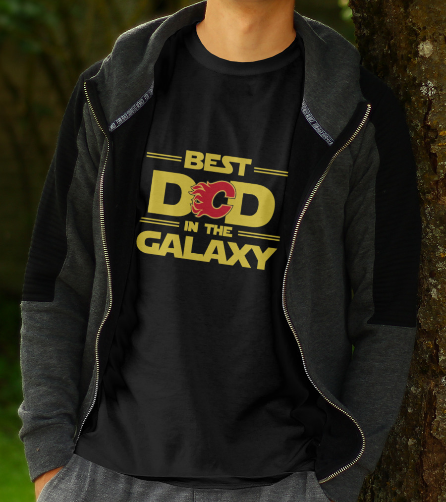 Best Dad In The Galaxy Calgary Flames T-Shirt