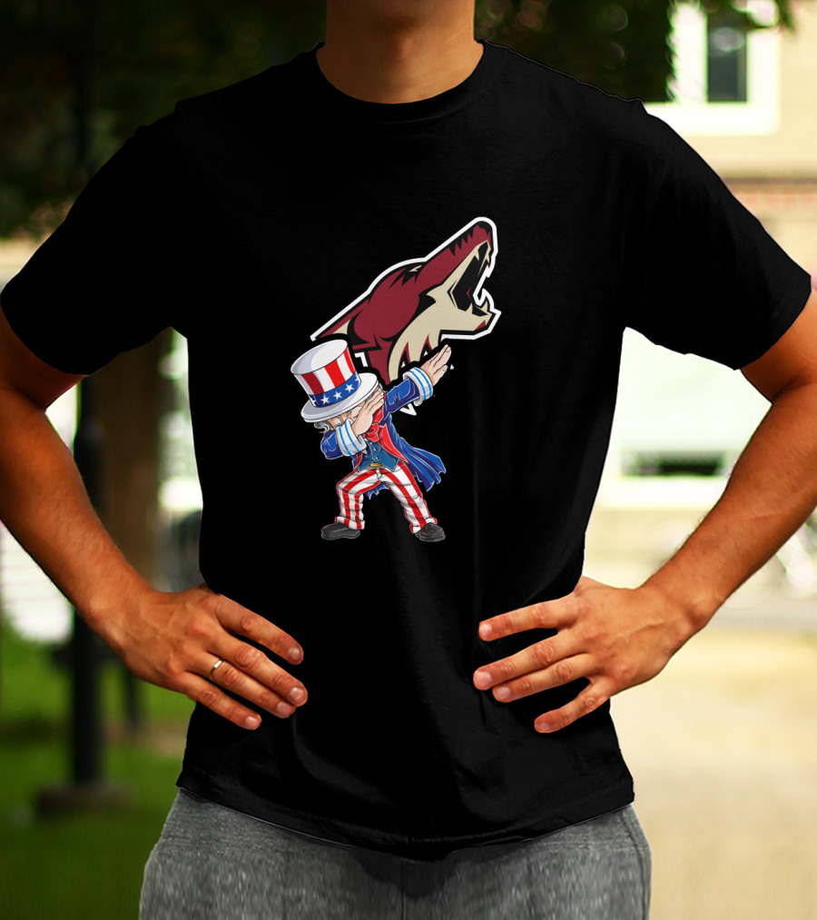 Uncle Sam Dabbing With Arizona Coyotes 4Th Of July Celebration T-Shirt