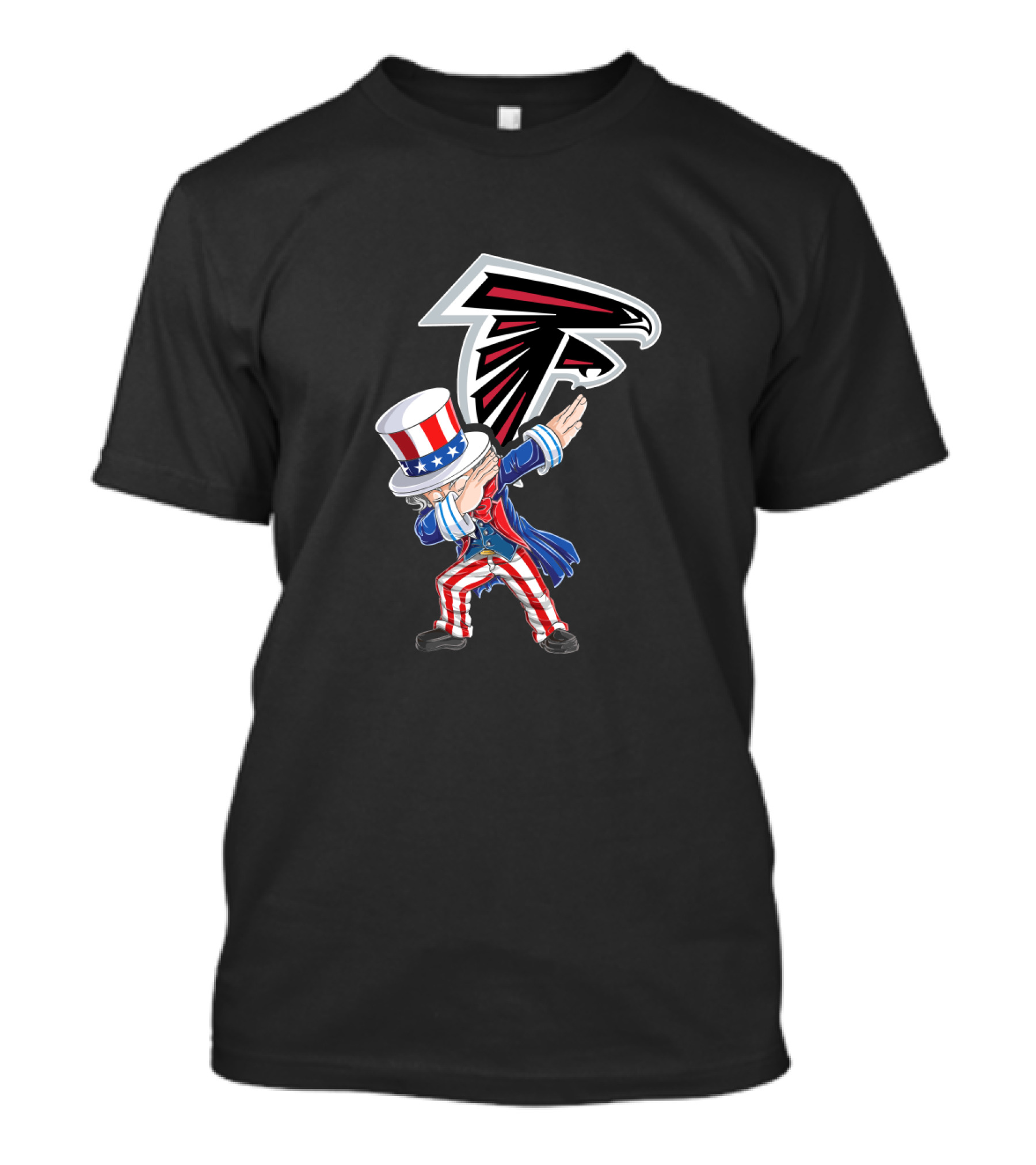 Uncle Sam Dabbing With Atlanta Falcons Emblem For 4Th July Celebrations T-Shirt