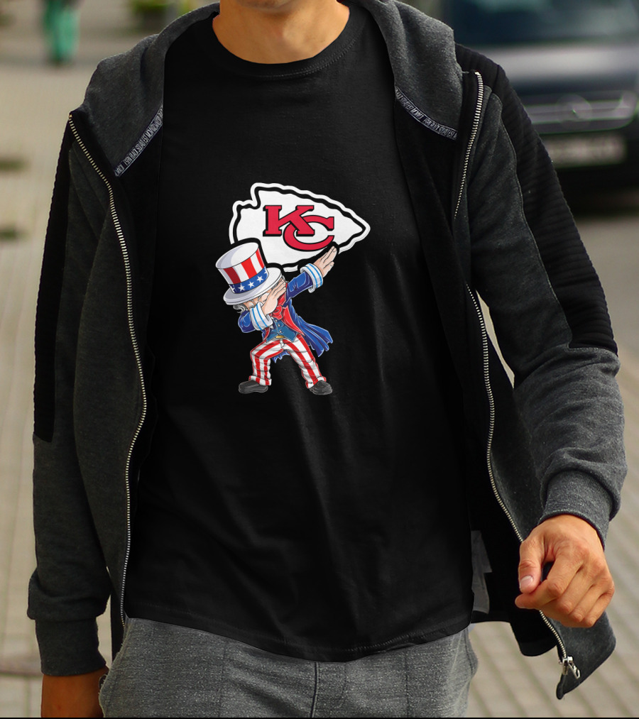 Uncle Sam Dabbing Kansas City Chiefs 4Th Of July T-Shirt
