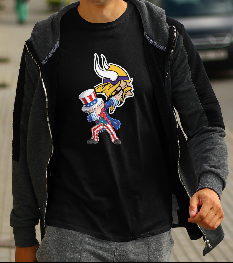 Uncle Sam Dabbing Minnesota Vikings 4Th Of July Celebration Iconic Representation T-Shirt