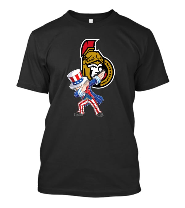 Uncle Sam Dabbing Ottawa Senators 4Th Of July T-Shirt