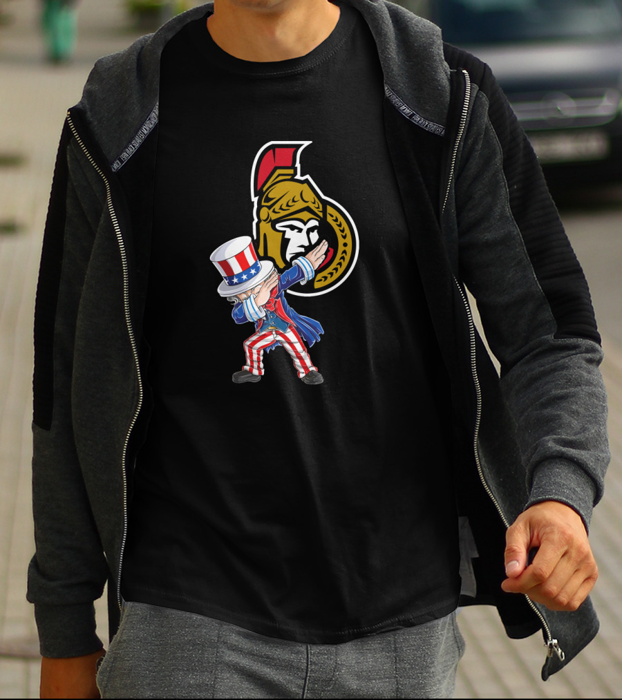 Uncle Sam Dabbing Ottawa Senators 4Th Of July T-Shirt