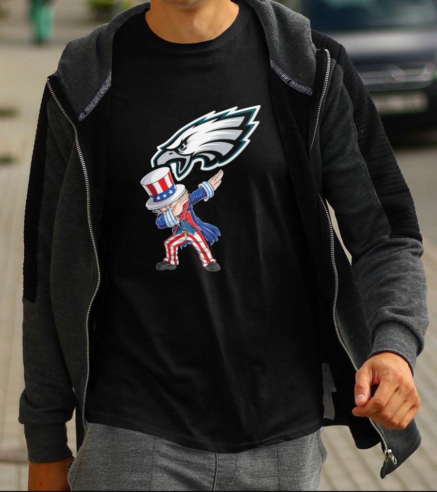 Philadelphia Eagles 4Th Of July Uncle Sam Dabbing T-Shirt