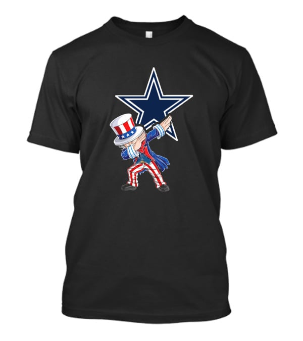 Uncle Sam Dabbing Dallas Cowboys Fans 4Th July Star Celebration T-Shirt