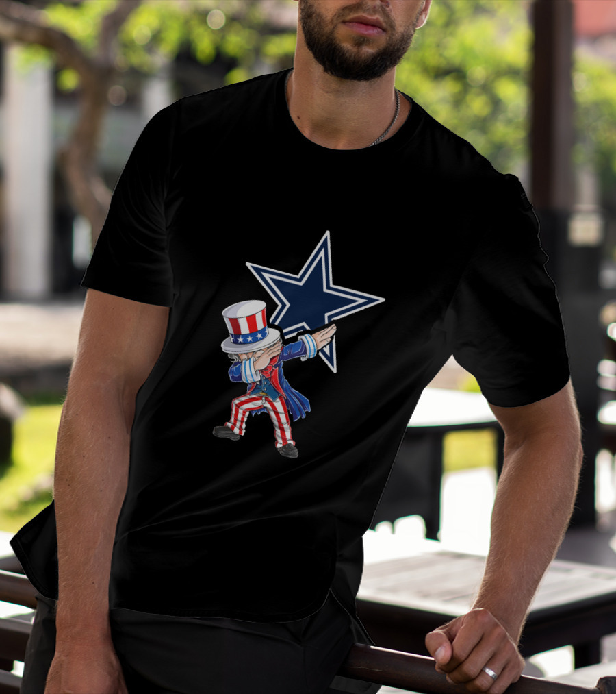 Uncle Sam Dabbing Dallas Cowboys Fans 4Th July Star Celebration T-Shirt