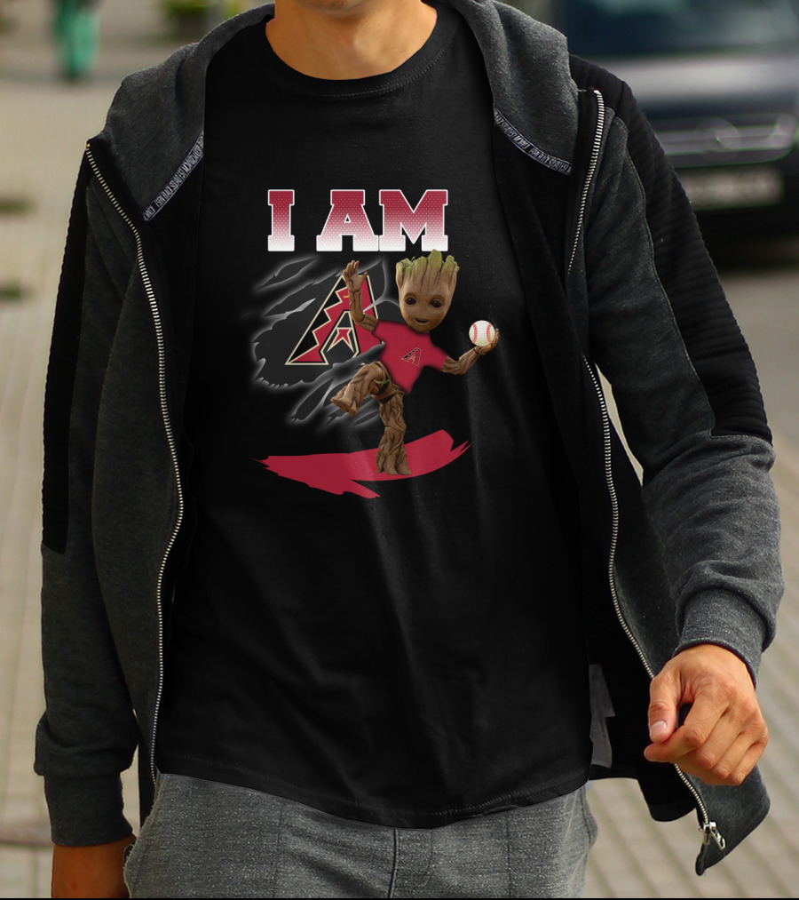 I Am Arizona Diamondbacks Groot Baseball Fan T-Shirt