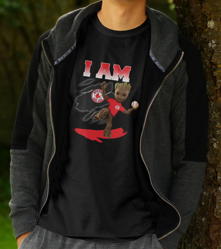 I Am Boston Red Sox Groot Baseball Fan T-Shirt