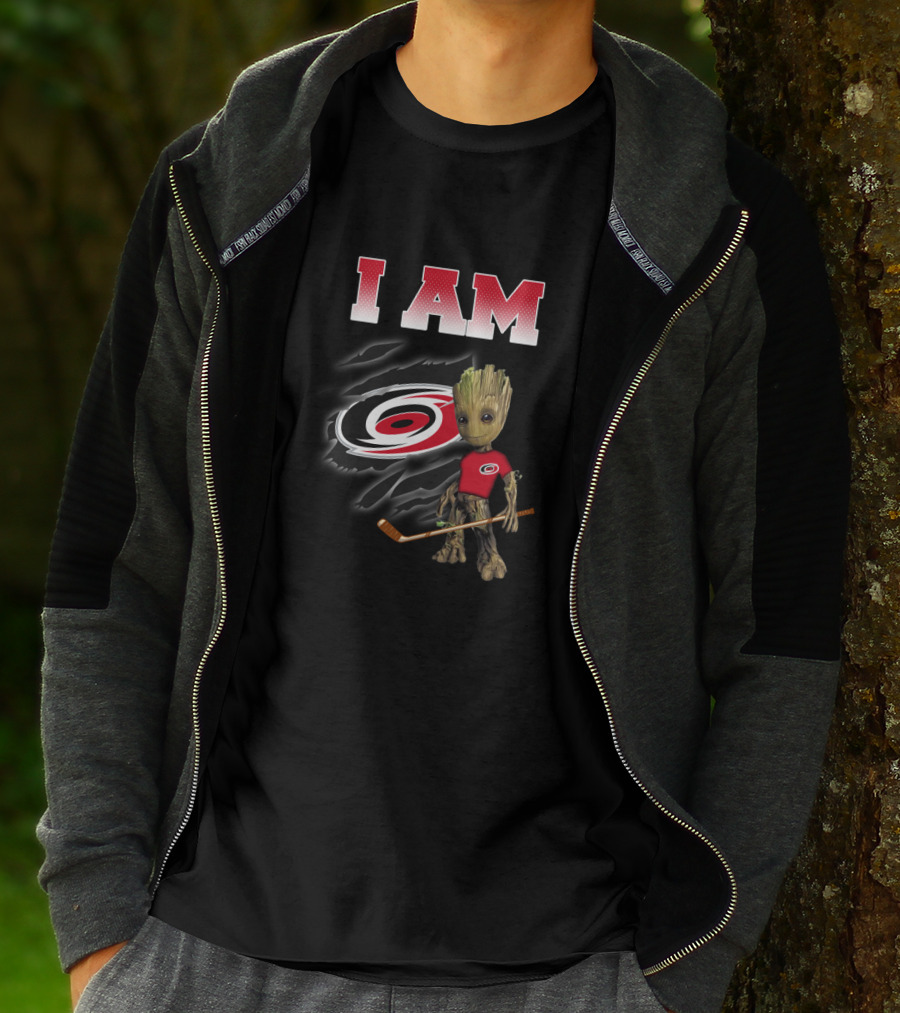 I Am Carolina-Hurricanes Groot Hockey Fan T-Shirt