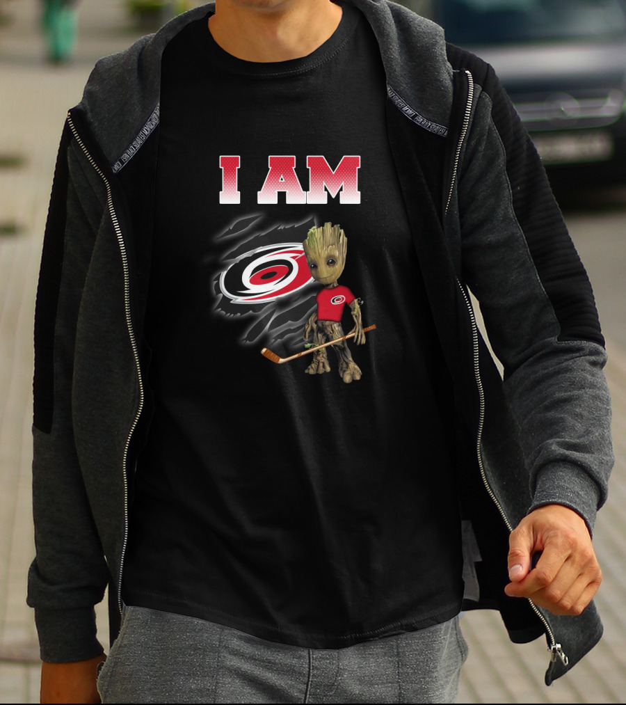 I Am Carolina-Hurricanes Groot Hockey Fan T-Shirt
