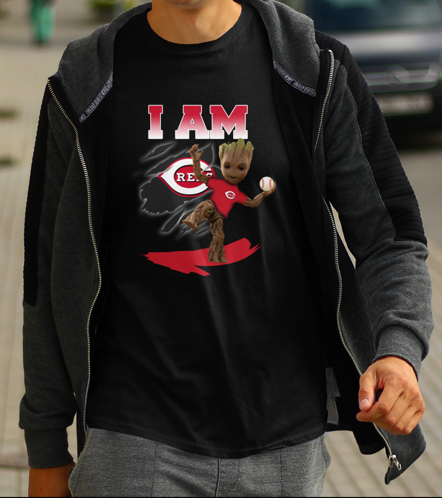 I Am Cincinnati Reds Groot Baseball Fan T-Shirt