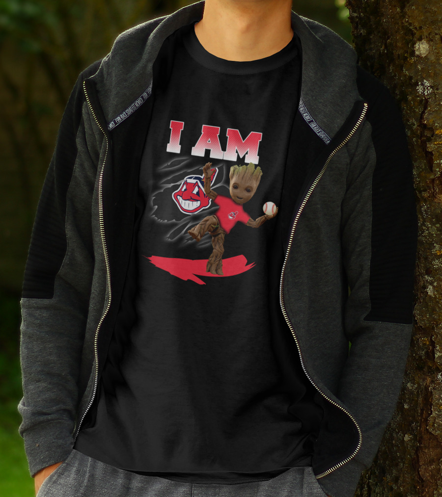 I Am Cleveland-Indians Groot Baseball Fan Enthusiast T-Shirt