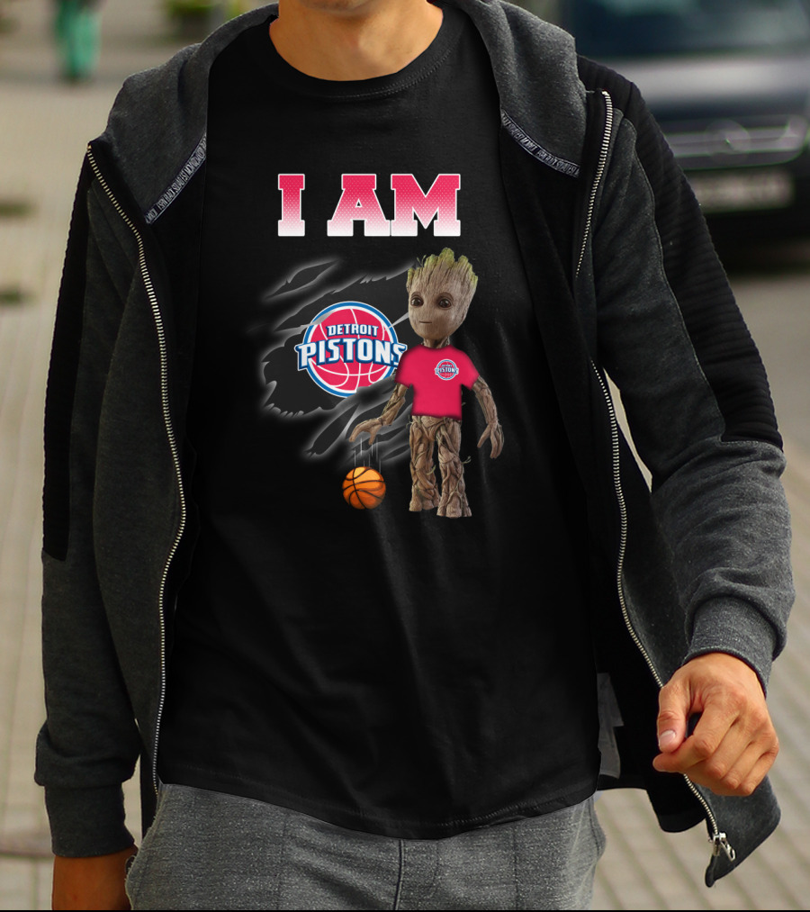 I Am Detroit Pistons Groot Basketball Fans T-Shirt