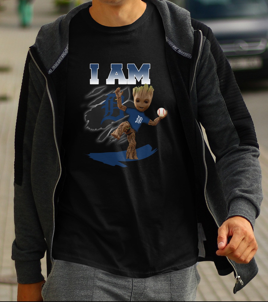 I Am Detroit Tigers Groot Baseball Fan T-Shirt