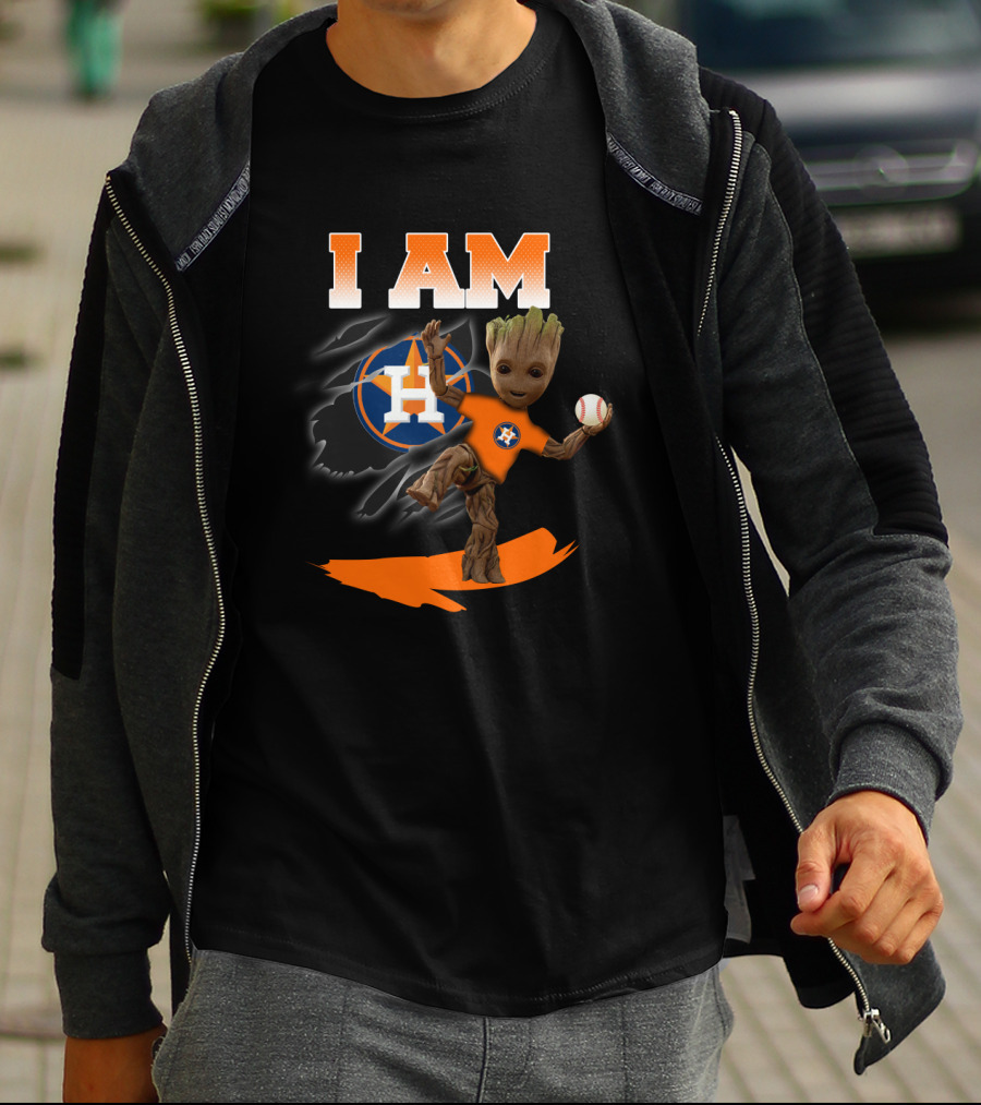I Am Houston Astros Groot Fan Baseball T-Shirt