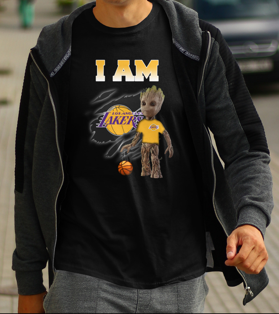 I Am Los Angeles Lakers Groot Basketball Fans T-Shirt