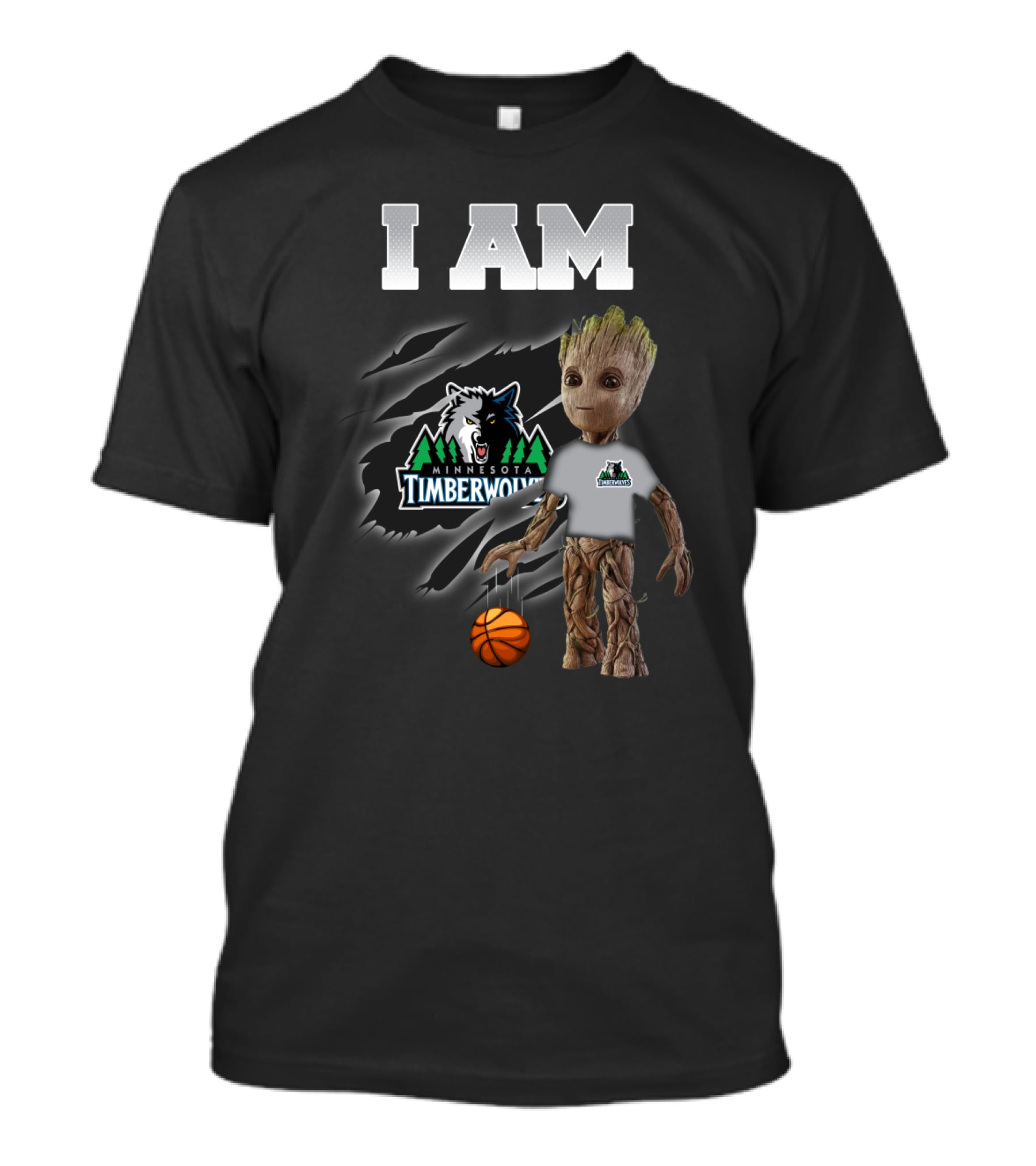 I Am Minnesota Timberwolves Groot Balloon T-Shirt