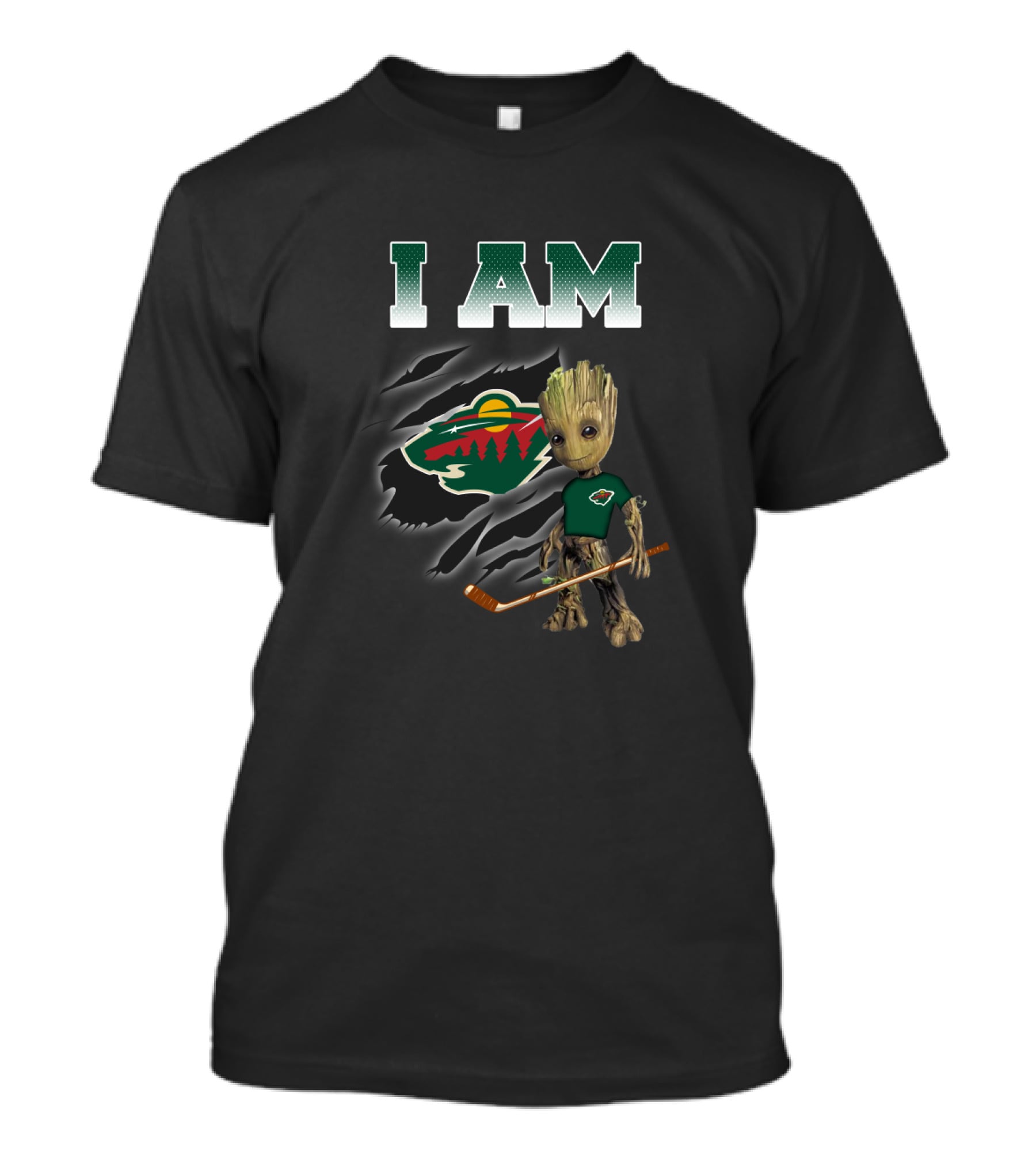 I Am Groot Minnesota Wild Hockey Fan T-Shirt