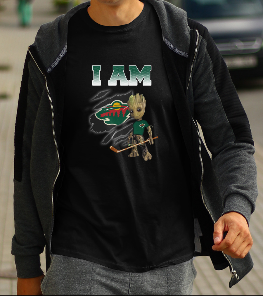 I Am Groot Minnesota Wild Hockey Fan T-Shirt