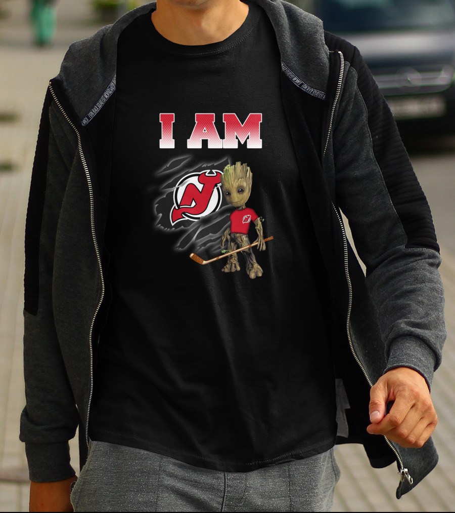 I Am New Jersey Devils Groot Hockey Fan T-Shirt