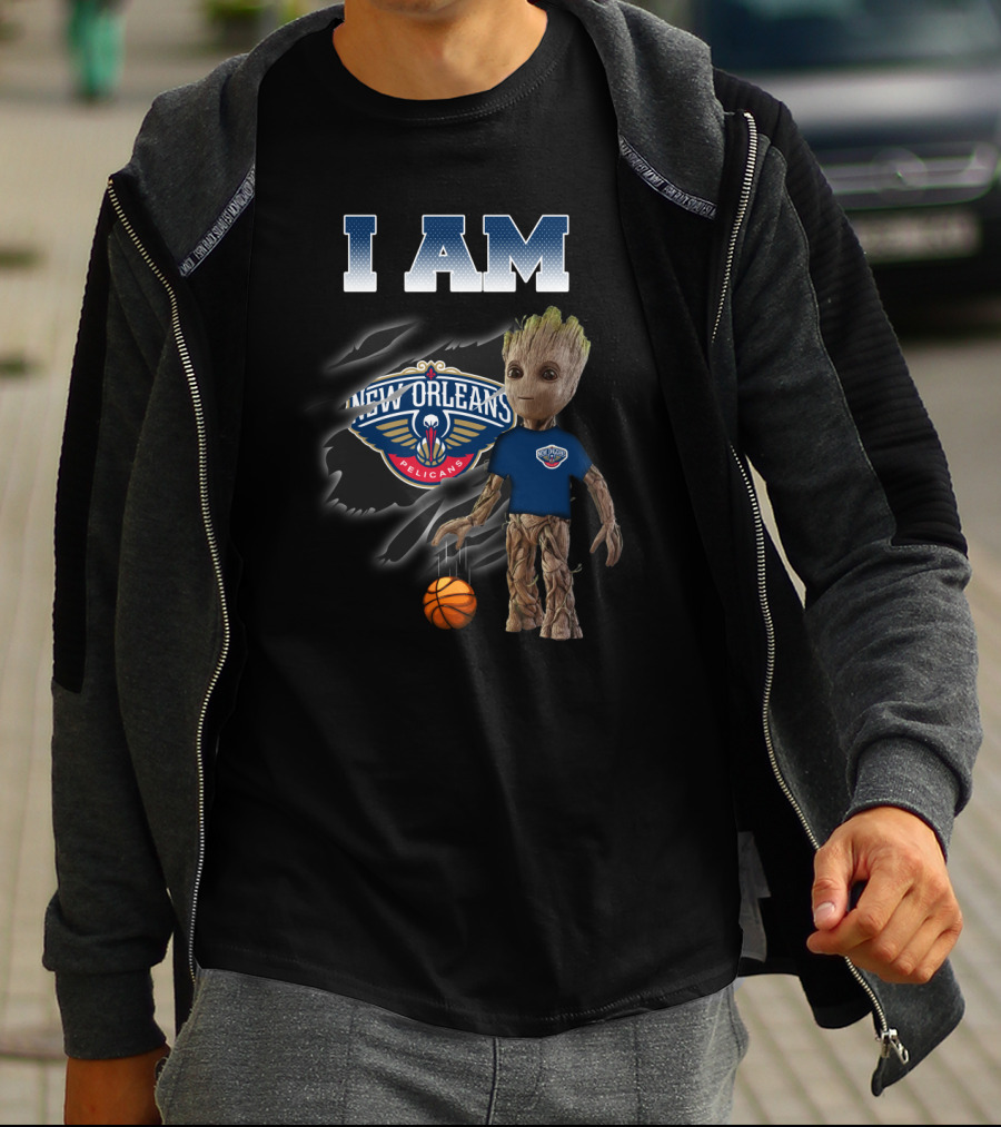 I Am Groot New Orleans Pelicans Basketball Fan T-Shirt