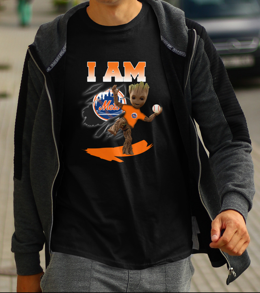 I Am Groot New York Mets Baseball Fan Mashup T-Shirt
