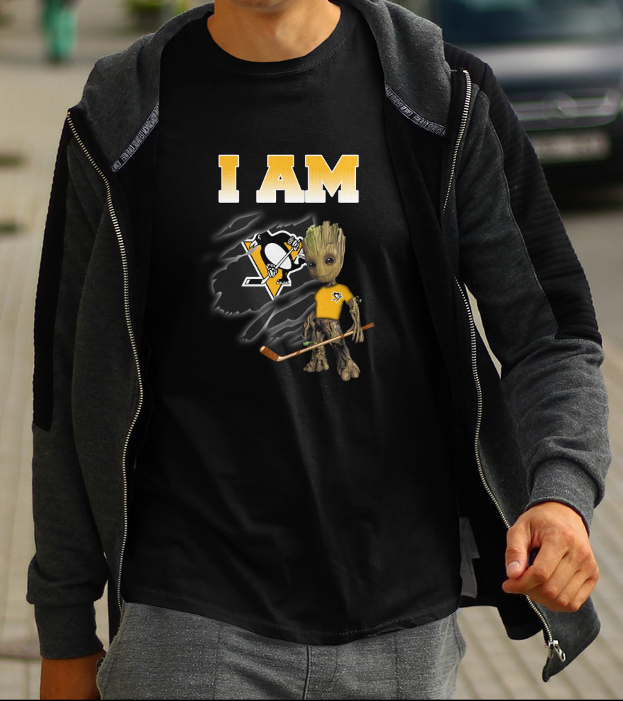 I Am Pittsburgh Penguins Groot Hockey Fan T-Shirt