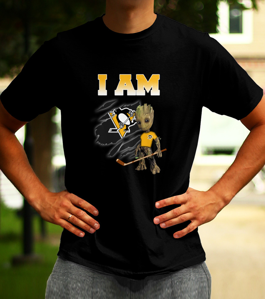 I Am Pittsburgh Penguins Groot Hockey Fan T-Shirt