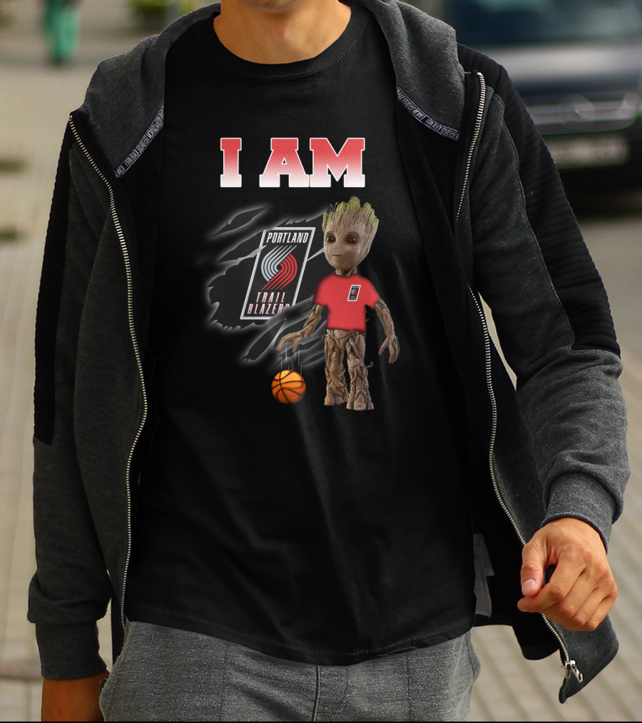 I Am Portland Trail Blazers Groot Basketball Fan T-Shirt