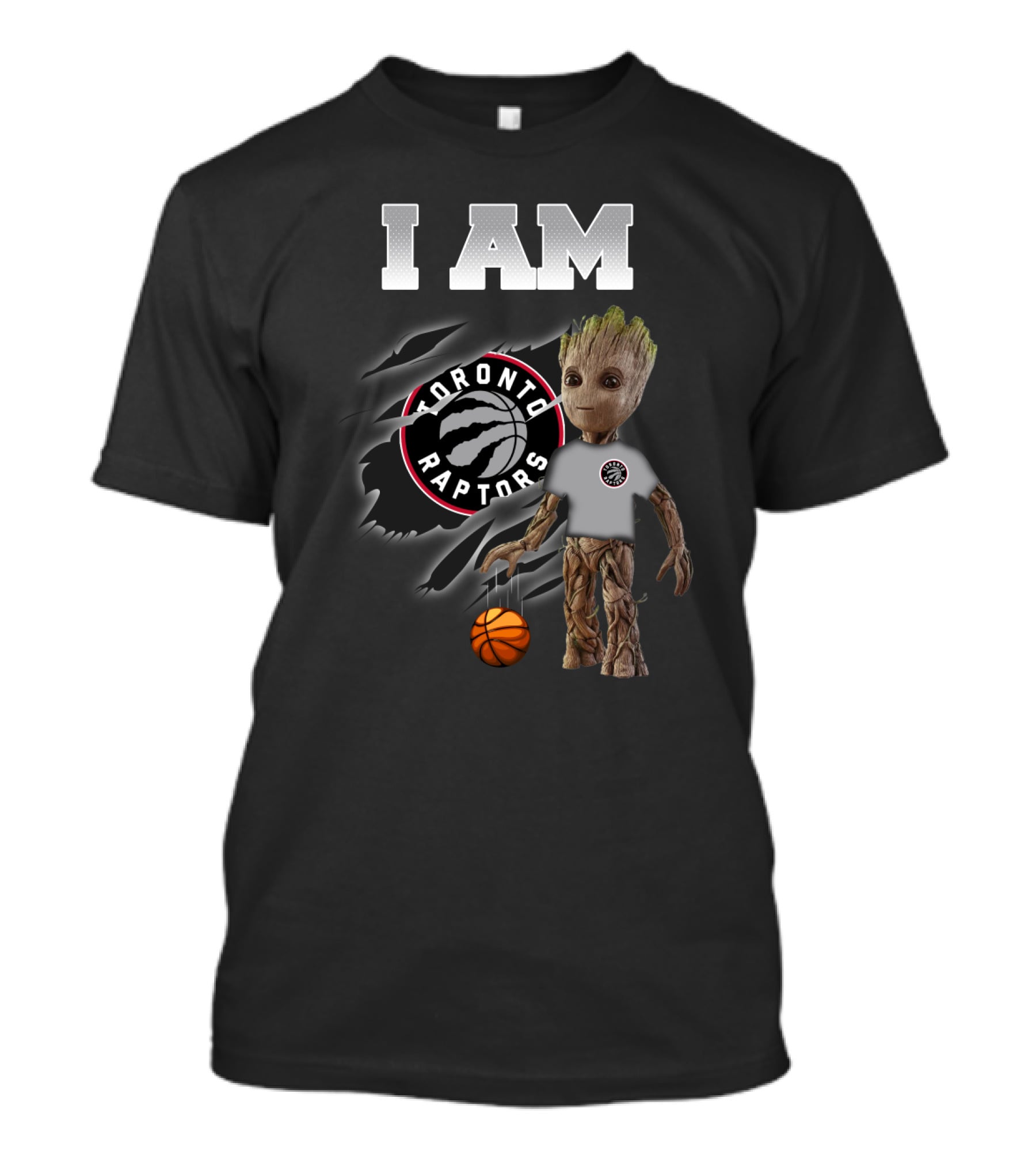I Am Toronto Raptors Groot Basketball Fan T-Shirt
