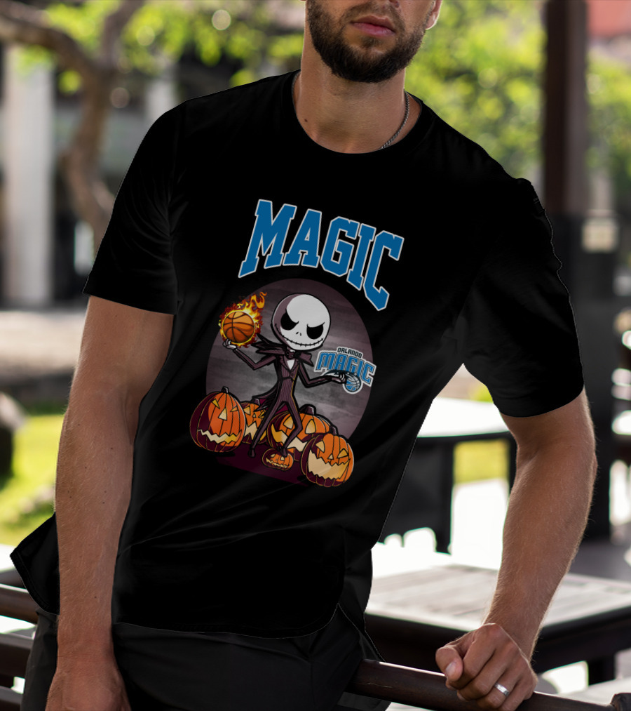 Orlando Magic Jack Skellington Halloween Basketball Pumpkins T-Shirt