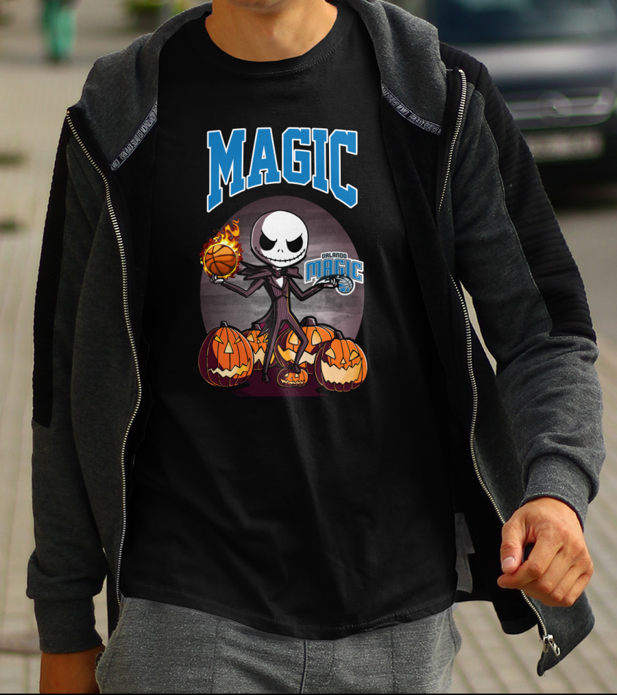 Orlando Magic Jack Skellington Halloween Basketball Pumpkins T-Shirt