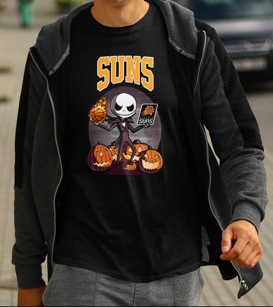 Jack Skellington Halloween Suns Basketball Phoenix Pumpkins T-Shirt
