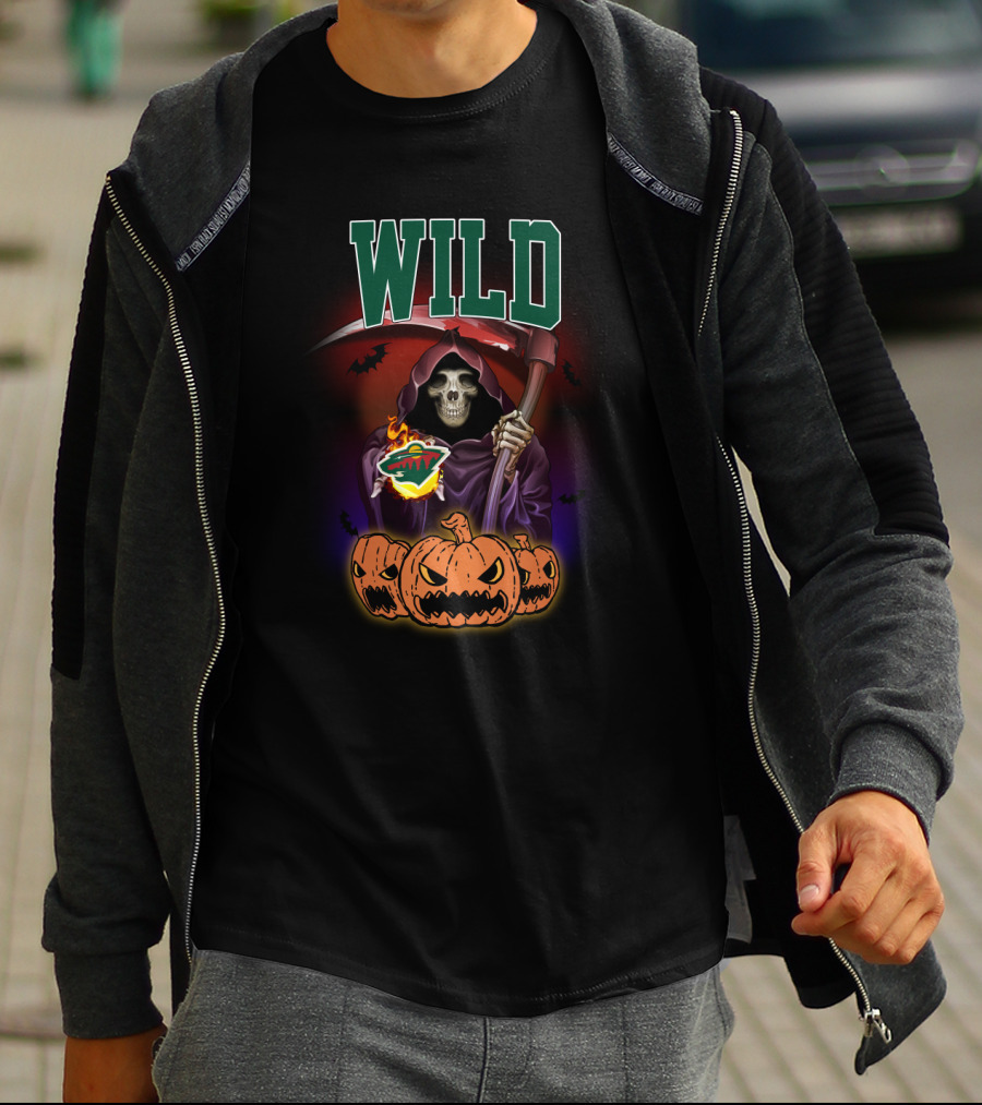 Wild Reaper Halloween Pumpkins Skulls Minnesota Concepts T-Shirt