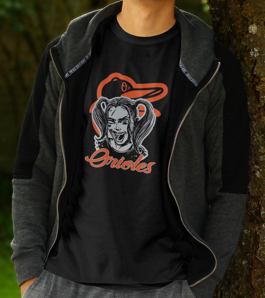 Harley Quinn And Baltimore Orioles Logo Orioles T-Shirt