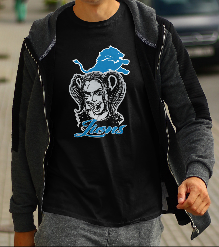 Harley Quinn Lions Detroit Fans T-Shirt