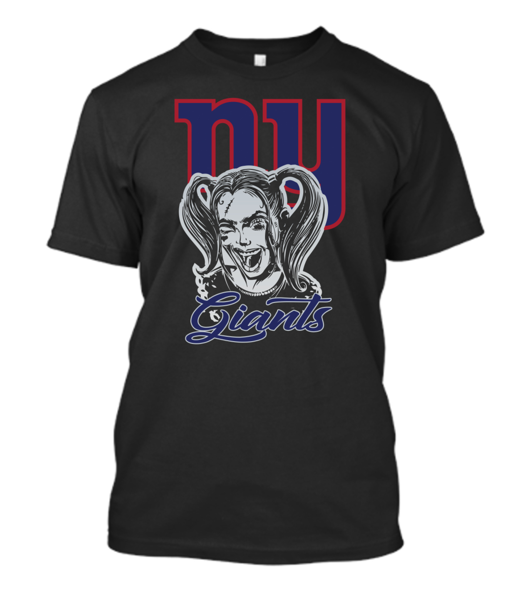 Ny Giants Meets Harley Quinn Fan Crossover T-Shirt