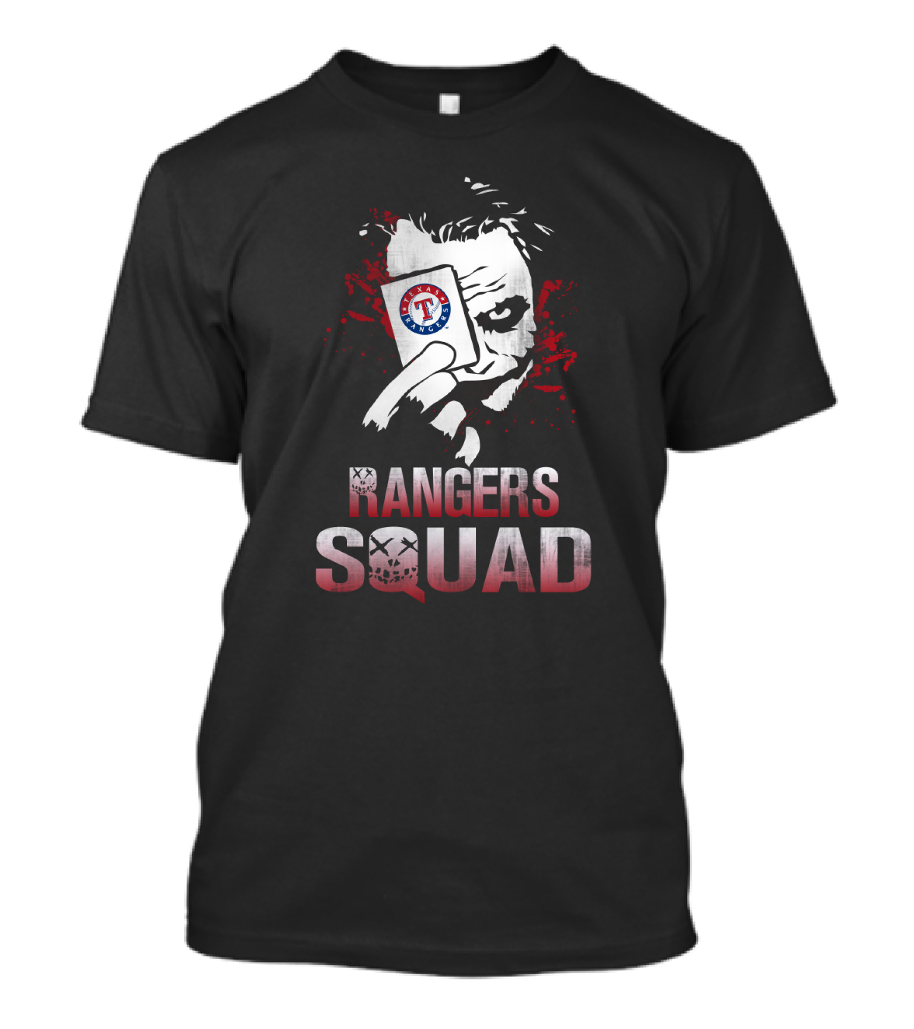 Rangers Squad Joker Texas Rangers Logo Card Face T-Shirt