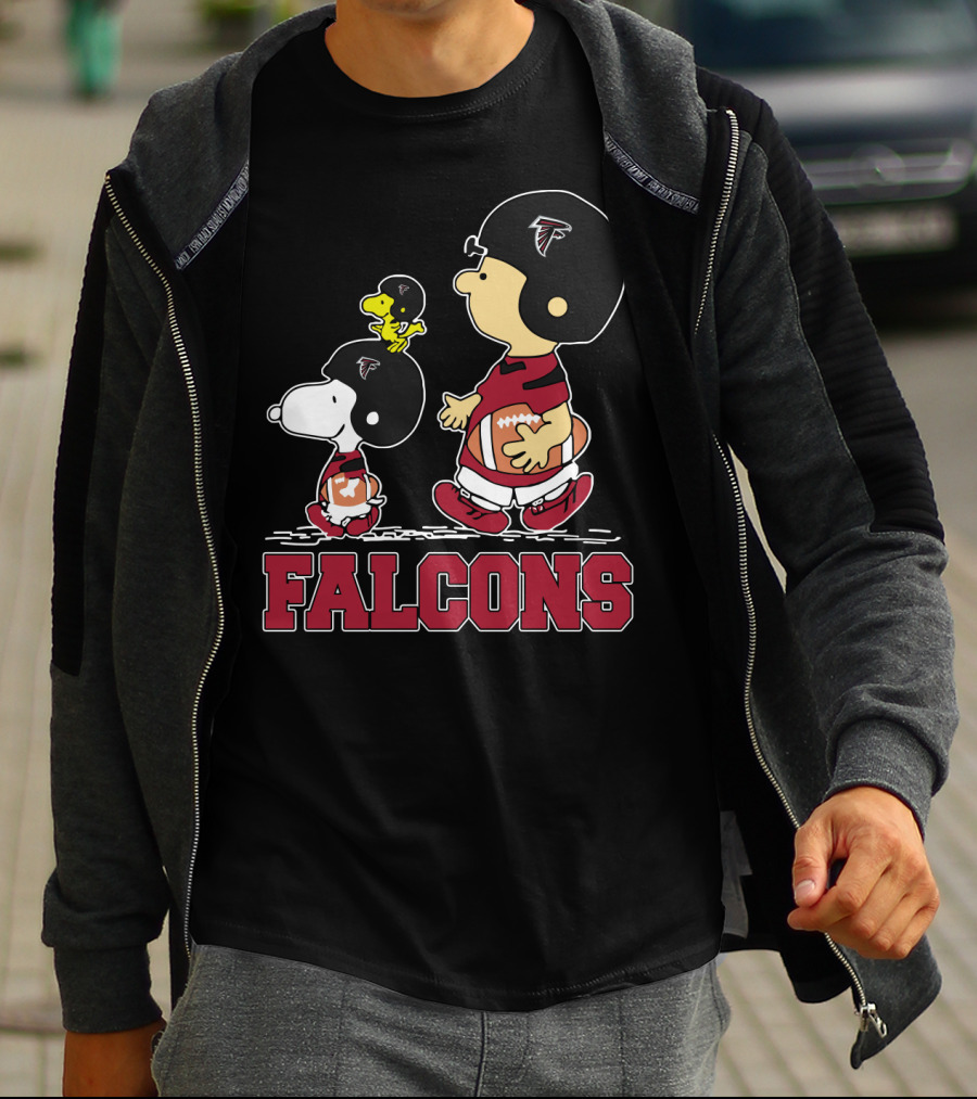 Snoopy And Woodstock Atlanta Falcons Football Fans T-Shirt
