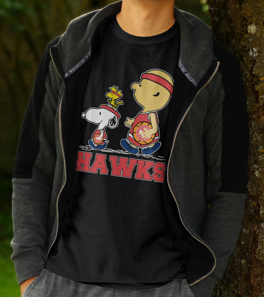 Hawks Fans Snoopy And Woodstock Basketball Team Spirit T-Shirt