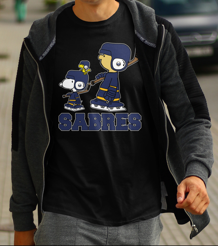 Snoopy Woodstock Buffalo Sabres Hockey Fans T-Shirt
