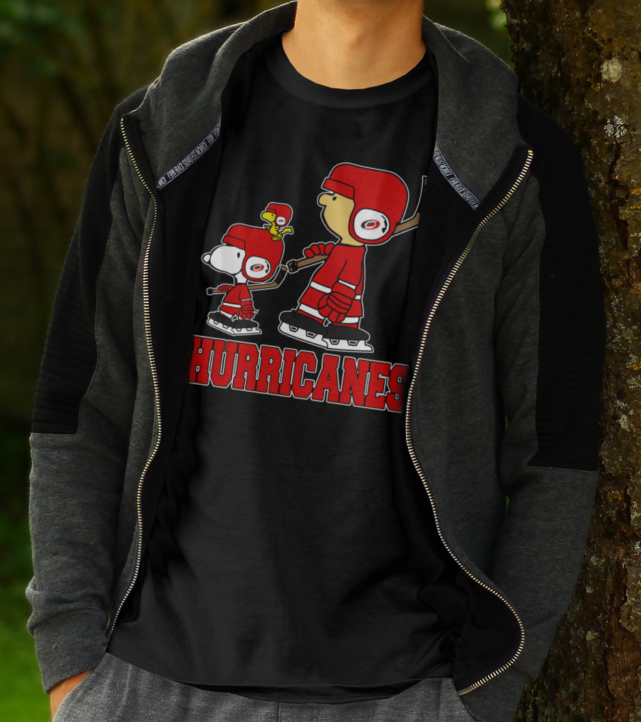 Snoopy Woodstock And Carolina Hurricanes Ice Hockey Fan Hurricanes T-Shirt