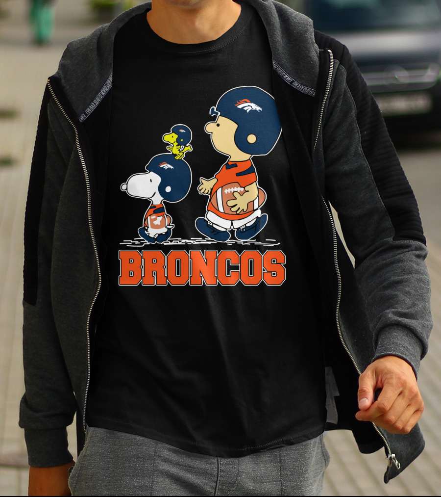 Snoopy And Broncos Football Fans Team Spirit T-Shirt